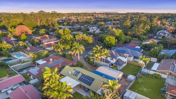aerial view of a suburb in Brisbane